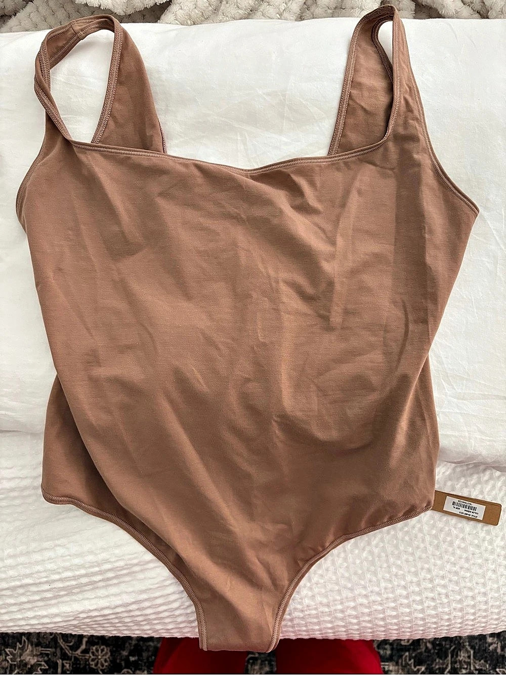 SKIMS Fits Everybody Square Neck Bodysuit in Brown